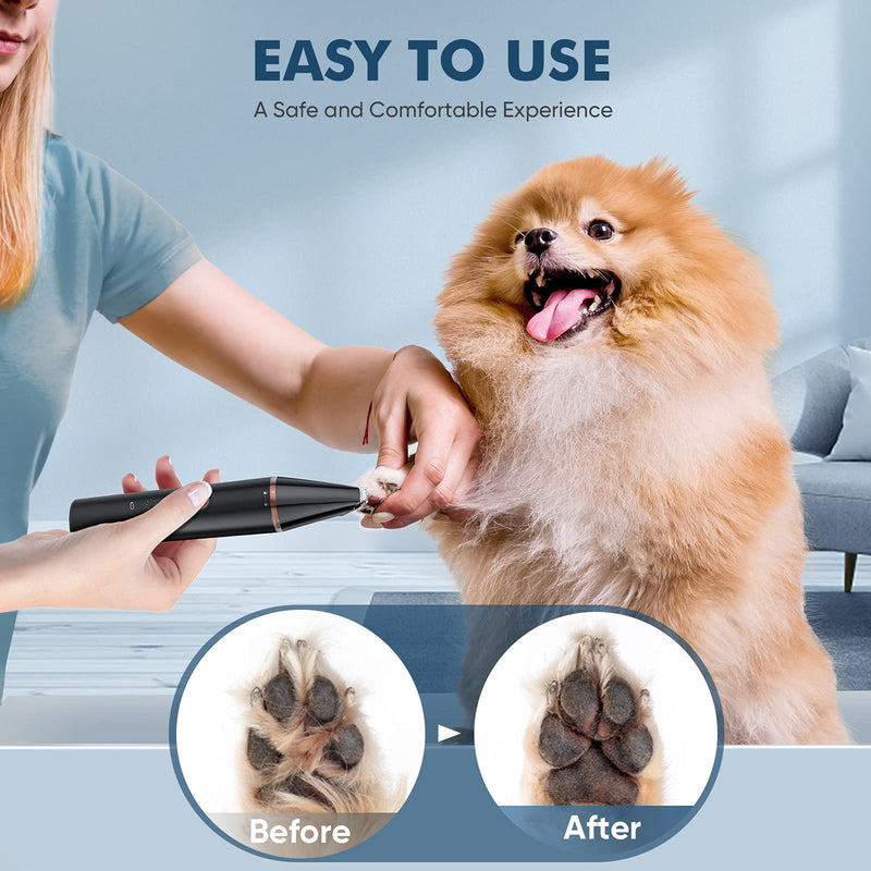 oneisall 2 Speed Dog Clippers with Double Blades, Cordless Small Pet Hair Grooming kit, Low Noise for Trimming Dog's Hair Around Paws, Eyes, Ears, Face, Rump-Black - PawsPlanet Australia