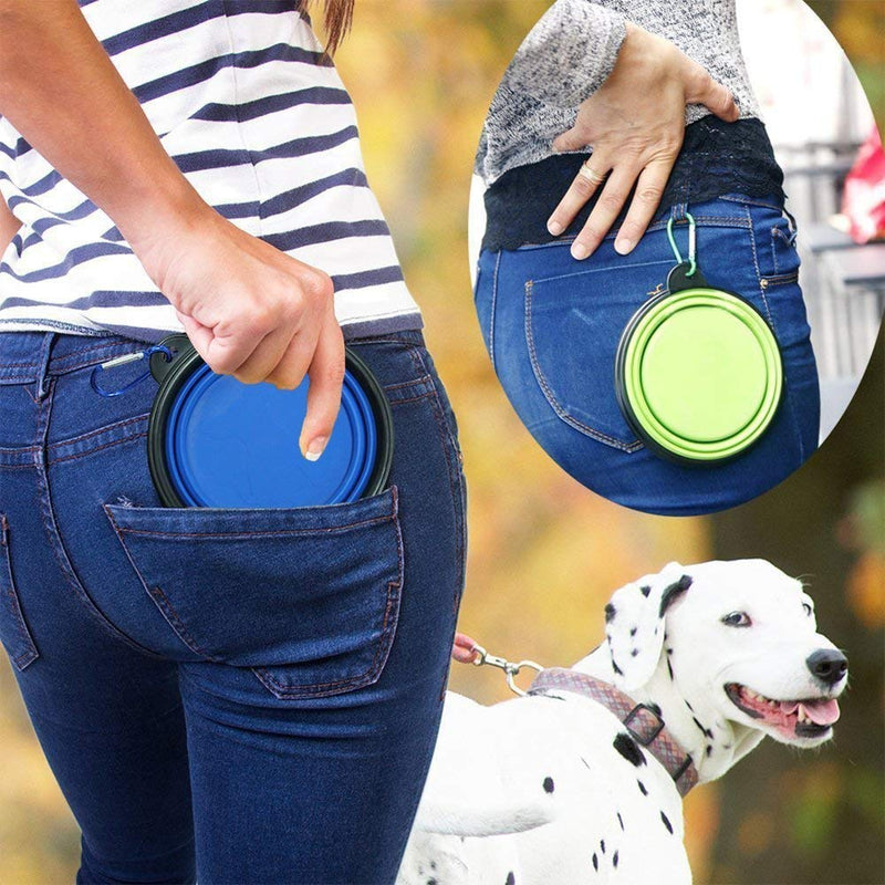 ZUOFENG Collapsible Travel Silicone Dog Cat Bowl Portable Pet Food Water Bowl, Feeding trough Portable Drinking Water Drinker with Water Hook, Easy to Carry, Save Space.（1 pcs） (s-blue) blue - PawsPlanet Australia