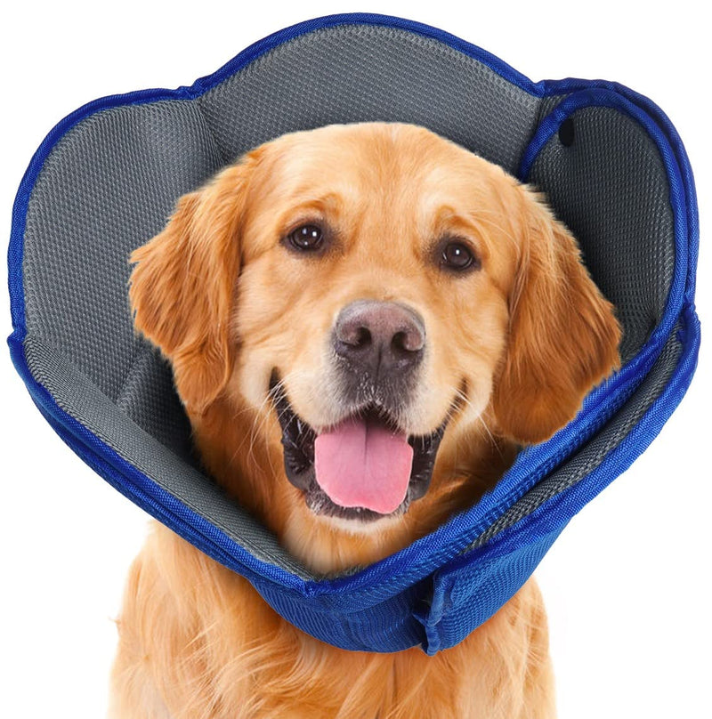 IDOMIK Dog Cone for Dogs After Surgery, Comfy Soft Dog Cones for Large Medium Small Dogs Cats, Adjustable Protective Dog Recovery Collars & Cones Alternatives to Prevent Pets from Licking Wounds,M dog cone-blue-M - PawsPlanet Australia