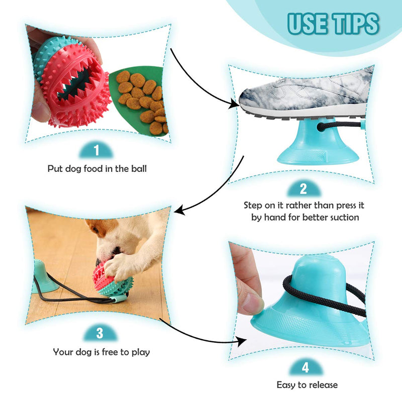 CAMTOA Dog Chew Toys for Aggressive Chewers, Suction Cup Dog Chewing Toy, Dog Rope Ball Toys with Suction Cup for Small Large Dogs, Puppy Dog Teeth Cleaning Interactive Pet Tug Toy for Boredom - PawsPlanet Australia