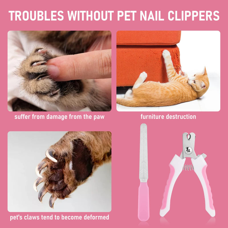 Molain Dog Claw Clippers, Dog Claw Clippers, Dog Nail Clippers, Dog Nail File, Professional Pet Trimmer, Dog Claw Clippers for Dogs and Cats, Pet Paw Care (Pink) Pink - PawsPlanet Australia