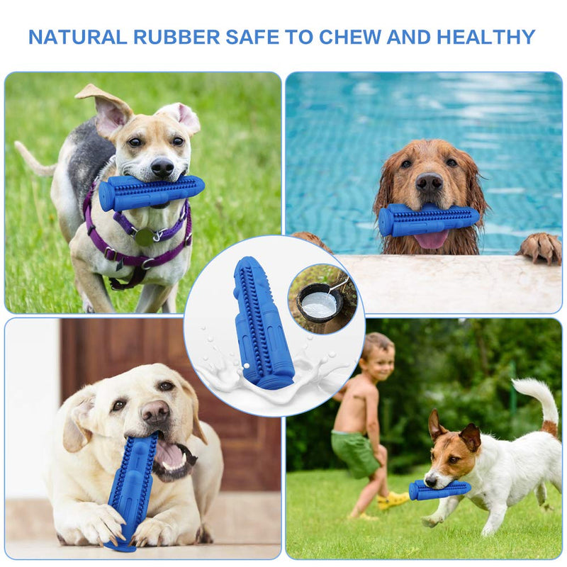 Dog Chew Toys Teeth Cleaning Toothbrush Squeaky Toy, Durable Puppy Teething Chew Toy Tough Pet Dental Oral Care Brushing Sticks Dogs Chewing Toys for Aggressive Chewers Small Medium Breed - PawsPlanet Australia