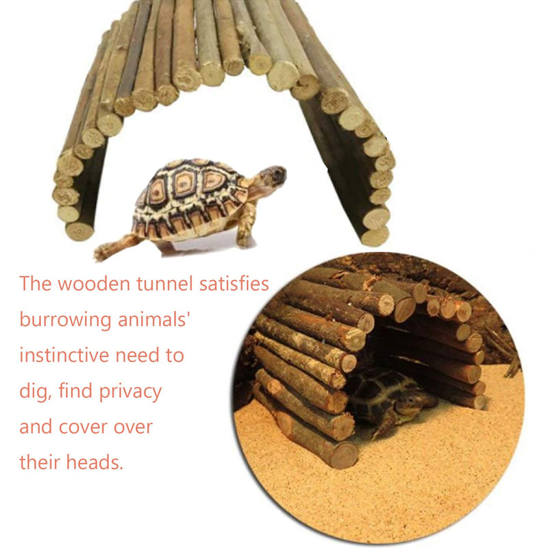 Hamiledyi Reptile Decor Hideout Wooden Guinea Pig Bridge Bendy Tunnel for Rodents Chewing Climbing Ladder Hideaway for Gecko Spiders Lizards Snakes Gerbil Rabbit Ferret Hedgehog Rat Gerbil - PawsPlanet Australia