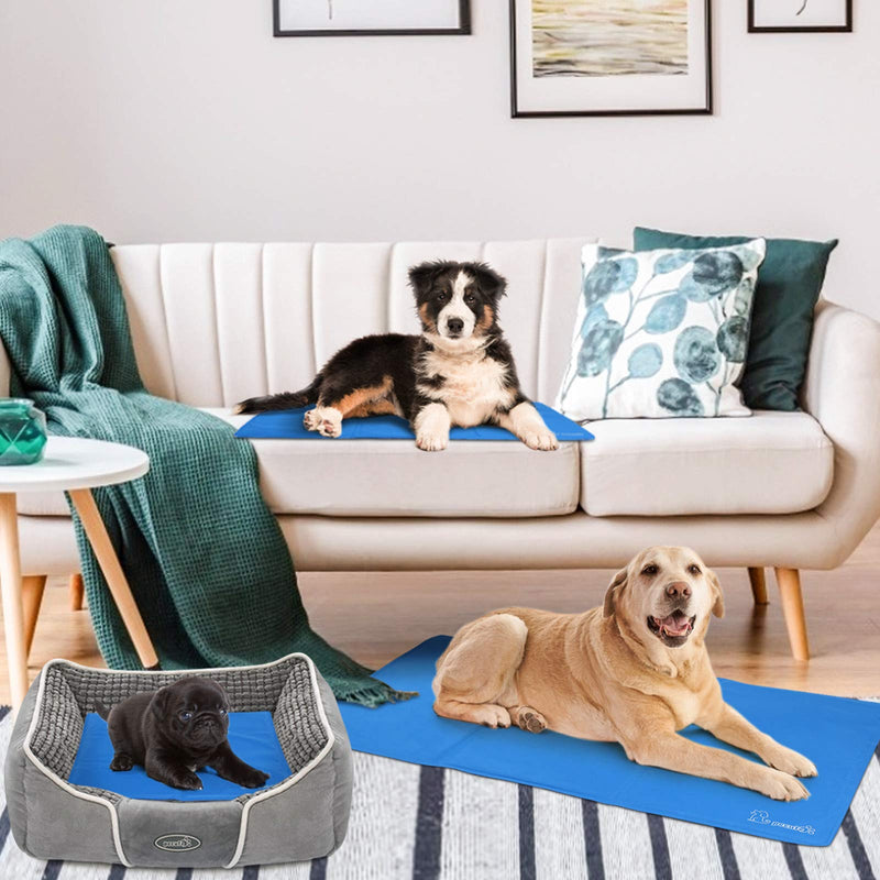 pecute Dog Cooling Mat XS 40x30cm, Durable Pet Cool Mat Non-Toxic Gel Self Cooling Pad, Great for Dogs Cats in Hot Summer(Blue) XS (30*40 cm) Blue - PawsPlanet Australia