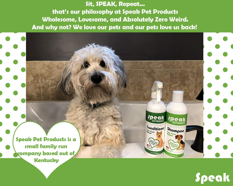 [Australia] - Speak Pet Products Natural Moisturizing Tea Tree Relief Dog Conditioning Spray, 17 Ounce Bottle 