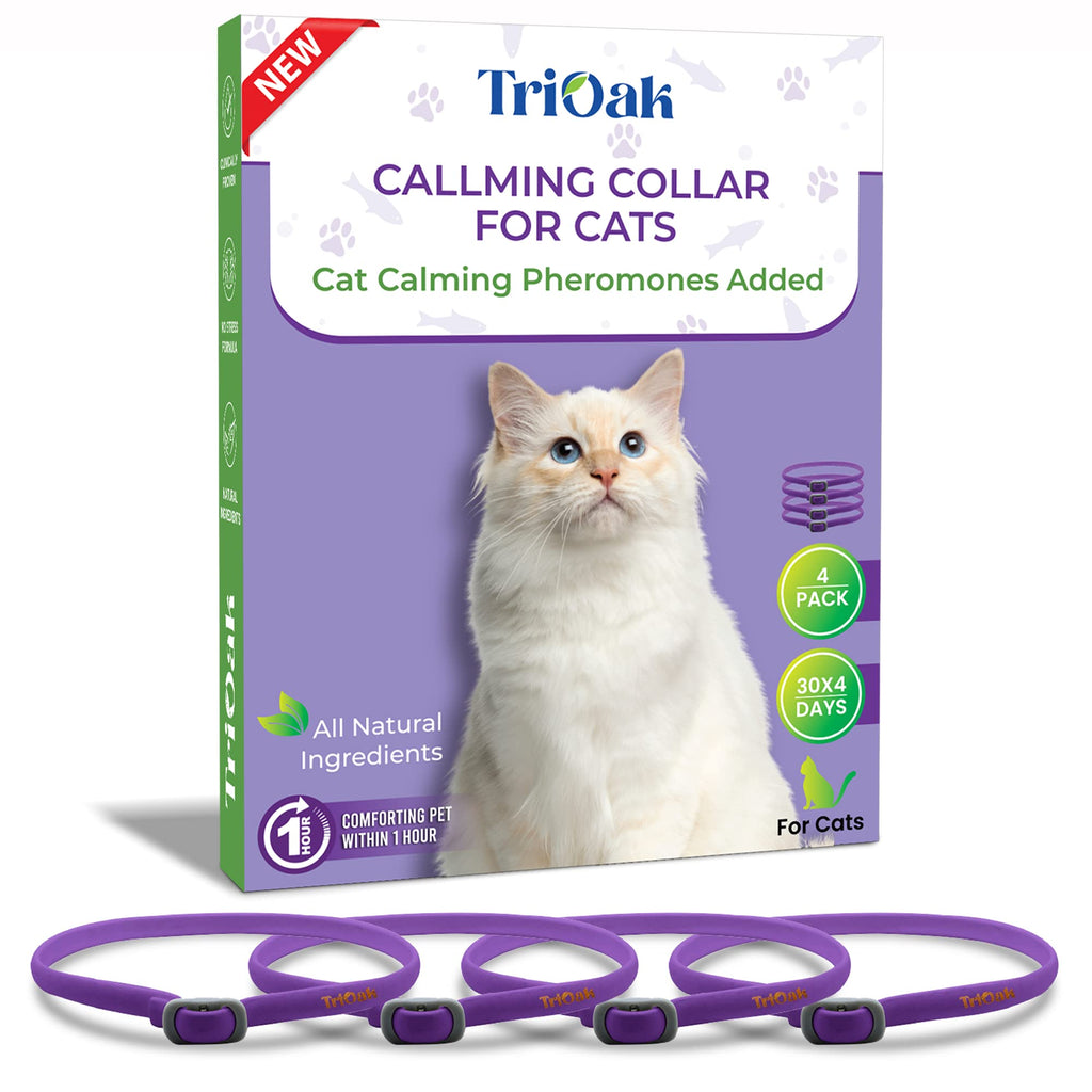 4 Pack Calming Collar for Cats, Cat Calming Collar, All New Calming Pheromone Collar for Cats, Cat Pheromone Collar, Cat Calming Collar for Anxiety, Efficient Relieve Anxiety and Stress - PawsPlanet Australia