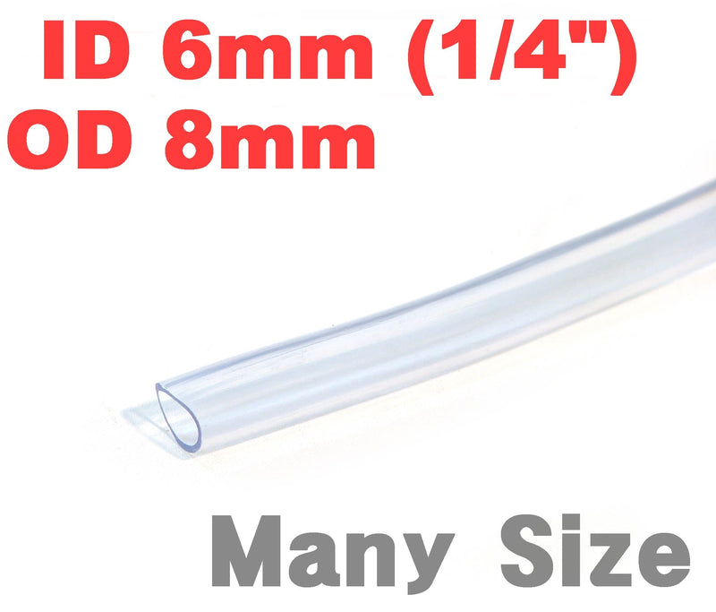 [Australia] - siny ID 1/4" / OD 5/16" 3 Ft 1 Meter PVC Clear Hose Tubing Aquarium Air Tube Pond Garden Water Delivery 