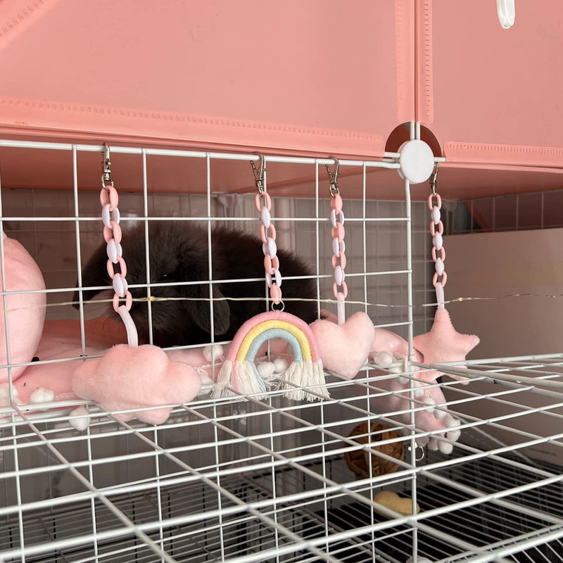 Hjyokuso Cute Guinea Pig Hamster Hanging Toy, 4pcs Pink Small Animal Case Accessories Kits, pet cage pendant, photo props for Pet Rat,Ferret, Guinea Pig, Squirrel, Rabbits, Mice and Gerbil - PawsPlanet Australia