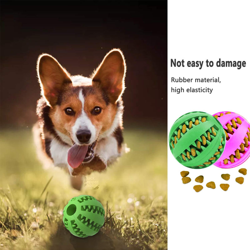 Ean [2 pieces] Dog toy ball, dog feeding ball, durable and tough chew toy ball made of natural rubber, rubber toy ball suitable for pet dogs of various sizes. - PawsPlanet Australia