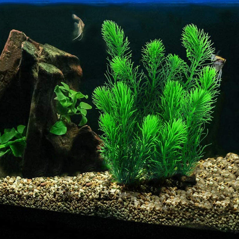 Aquarium Plant, Artificial Fish Tank Plants Decoration, 28cm, Green, 2 Pieces - PawsPlanet Australia