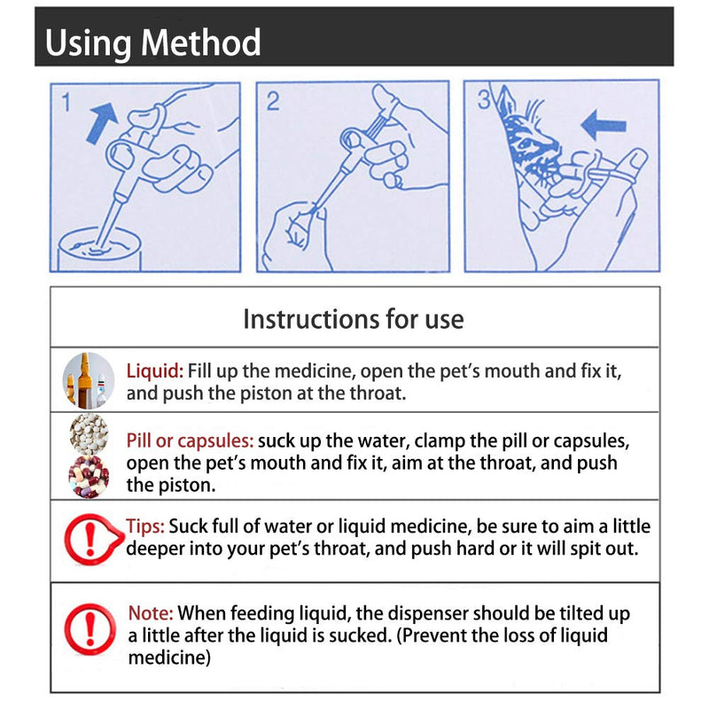 Pet Pill Dispenser Pet Feeding Tool Kit Pet Piller Gun Liquid Watering Syringe with Soft Tip for Dog Puppy Cat White - PawsPlanet Australia