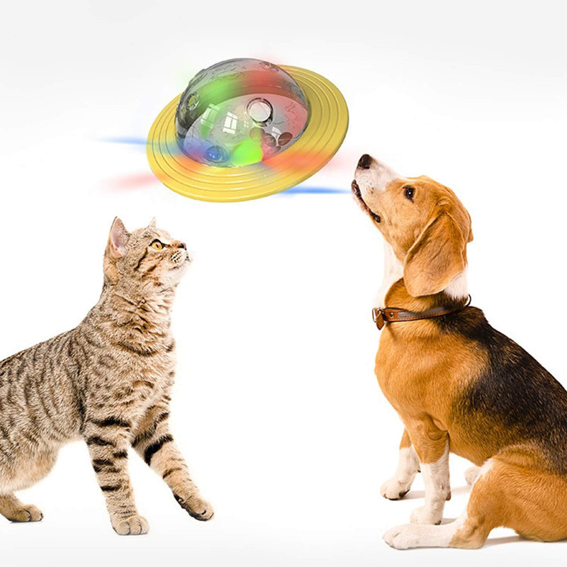 LxwSin Dog Flying Disc, Dog Feeder Toy, Interactive Puppy Flying Discs Cat Dog Food Feeder UFO Toy Treat Ball Chew Toy Leakage Food Flying Disc Flying Saucer, Pet Dog Cat Teeth IQ Puzzle Toy B - PawsPlanet Australia