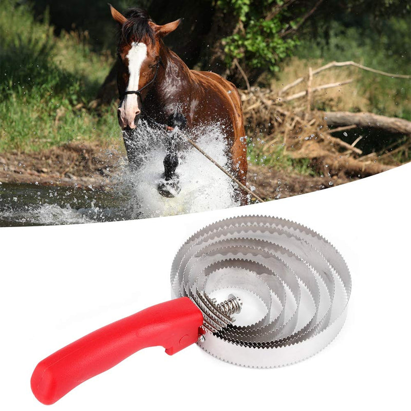 GOTOTOP Metal Curry Comb Horses with Soft Hand Grip Stainless Steel Spiral Curry Comb Fur Remover Scraper Livestock Itching Brush Clean Brushes for Cows - PawsPlanet Australia