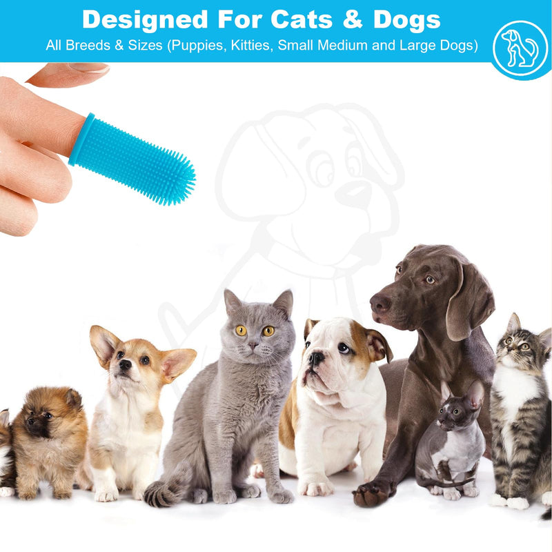 10Pcs Toothbrush Dog, 360º Dog Finger Toothbrush, Silicone Pets Teeth Cleaning Toothbrush Kit for Dogs, Puppies, Cats & Small Pets Dental Care - PawsPlanet Australia