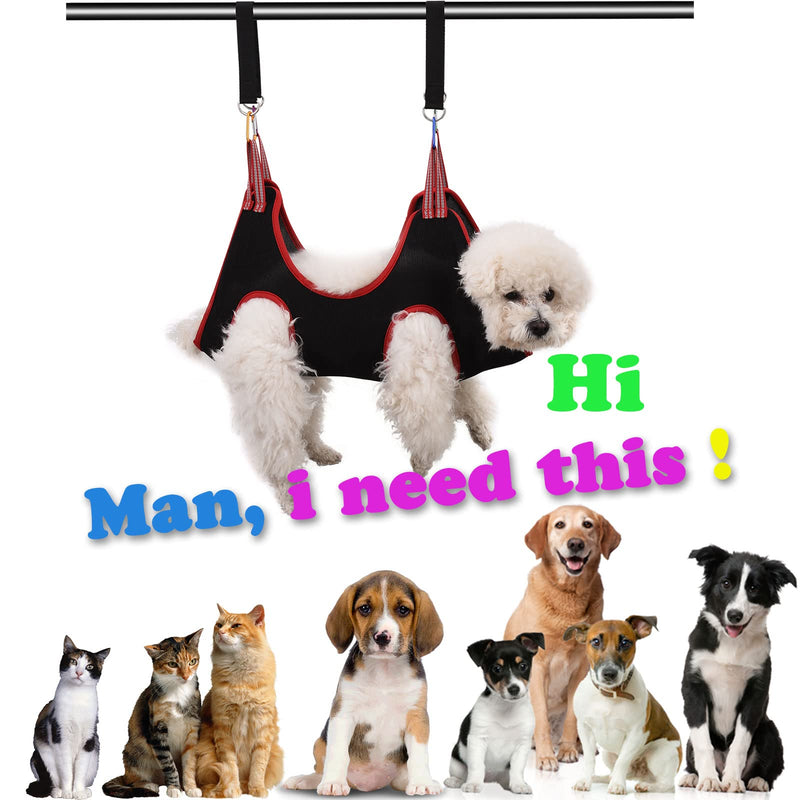ATO-DJCX Pet Dog Grooming Hammock,Dog Cat Hammock Restraint Bag for Pet,Breathable Dog Grooming Helper for Trimming Nail and Ear/Eye Care,with Dog Nail Clippers/Trimmer, Free Nail File and Carabiner S Black-For Small Dogs - PawsPlanet Australia