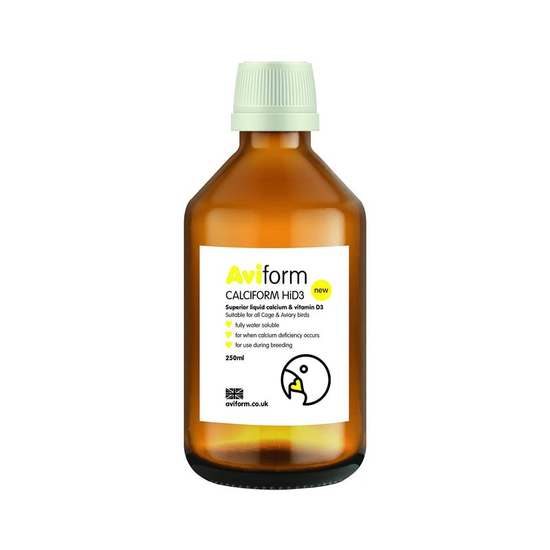 Aviform Calciform HiD3 Liquid Calcium for Birds 250ml - Fully Water Soluble High Strength Calcium Supplement with Vitamin D3 - Specifically Formulated for Avian Use 250 ml (Pack of 1) - PawsPlanet Australia