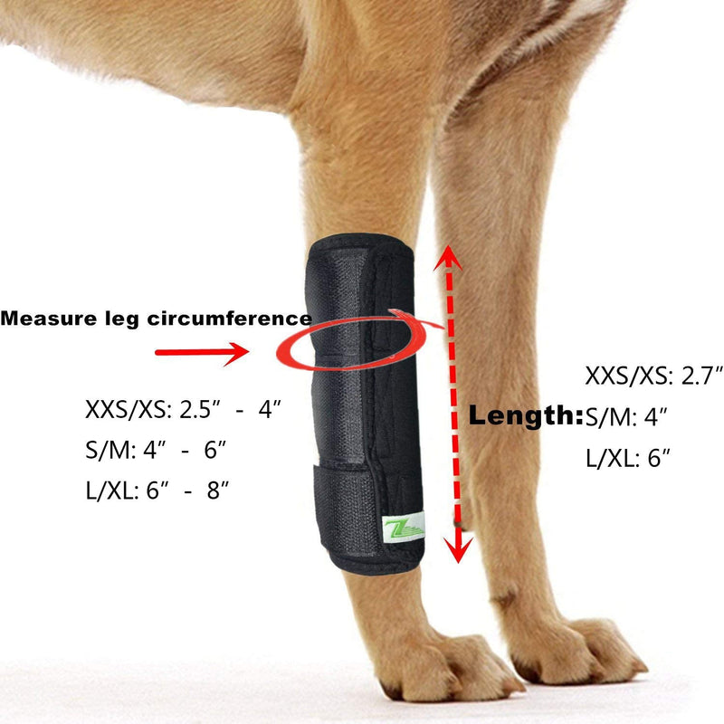 Dog Front Leg Joint Brace Heals Hock Wrap Sleeve for Canine (XXS/XS, Black) XXS/XS Black-Front Leg - PawsPlanet Australia