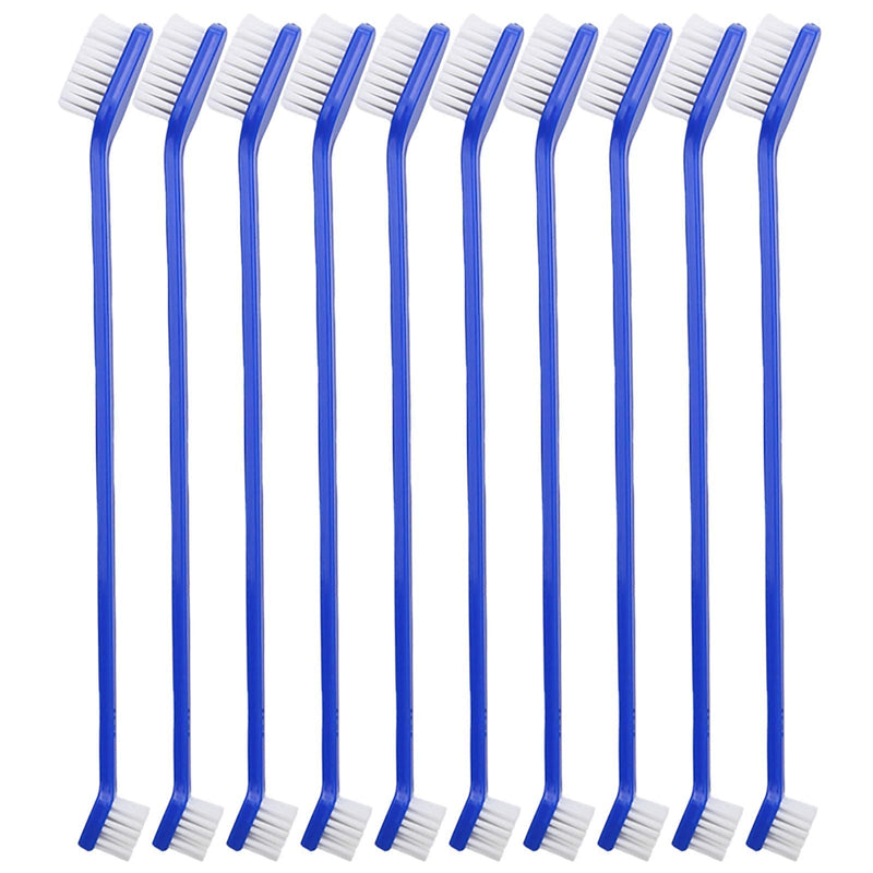 Newday 50 Pieces Double-Headed Dog Cat Pet Toothbrush , Super Soft Bristles Oral Care Teeth , pet tooth brush for dogs , dog toothbrushes in bulk individual polybag (Blue) - PawsPlanet Australia