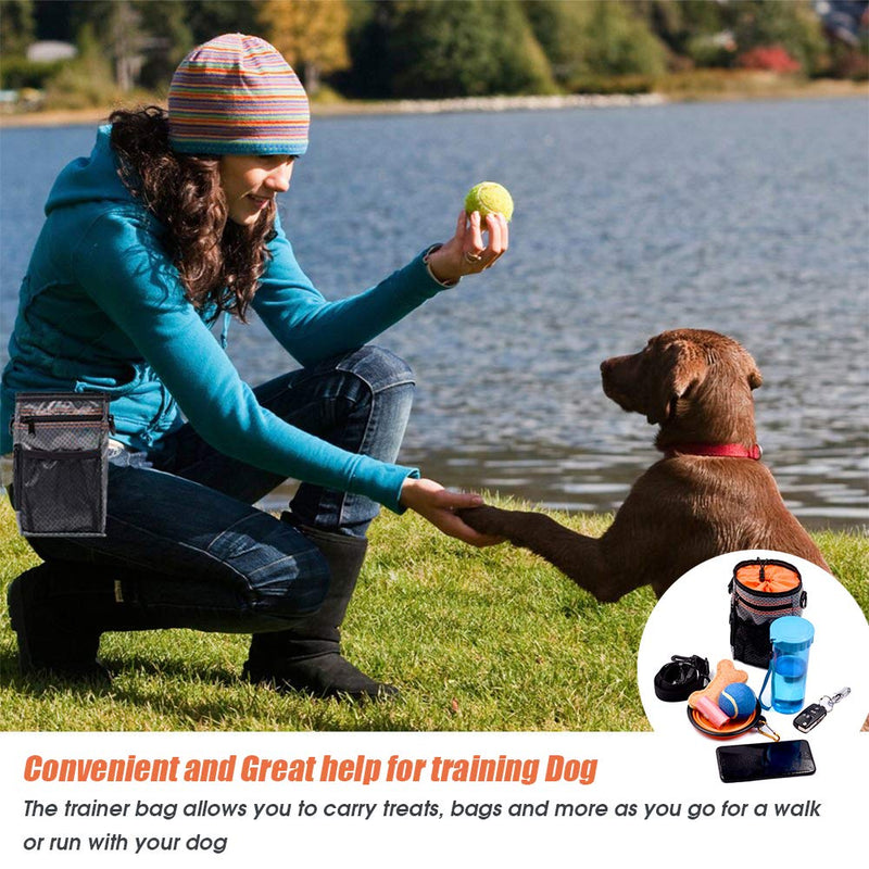 [Australia] - EDUPLINK Dog Treat Training Pouch Dog Training kit Large Capacity Easily Carries Pet Toys Kibble Treats Built-in Poop Bag Dispenser Easy to Clean Waterproof 4 Wearing Way 