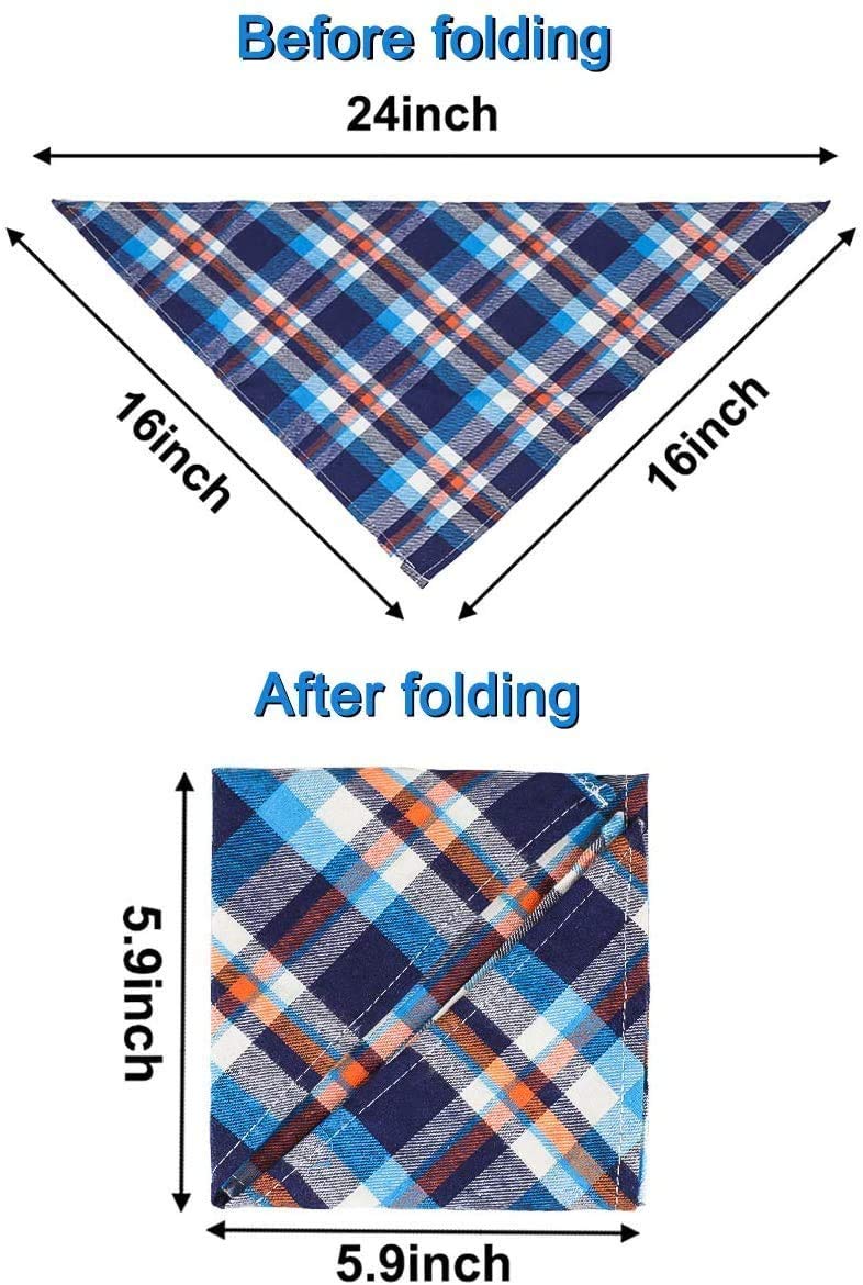 WOVTE 8 Pack Triangle Dog Bandana, Reversible Plaid Painting Bibs Scarf, Washable and Adjustable Kerchief Set for Dogs Cats Pets - PawsPlanet Australia