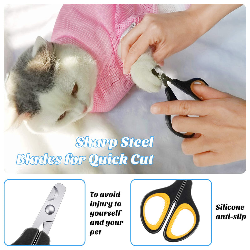 4 Pieces Pet Grooming Deshedding Tool Kit Pet Grooming Glove Cat Grooming Brush With Magic Silicone Gloves Mats Tangled Hair Slicker Brush Pets Nail Clipper Cat Brush for Shedding and Grooming - PawsPlanet Australia