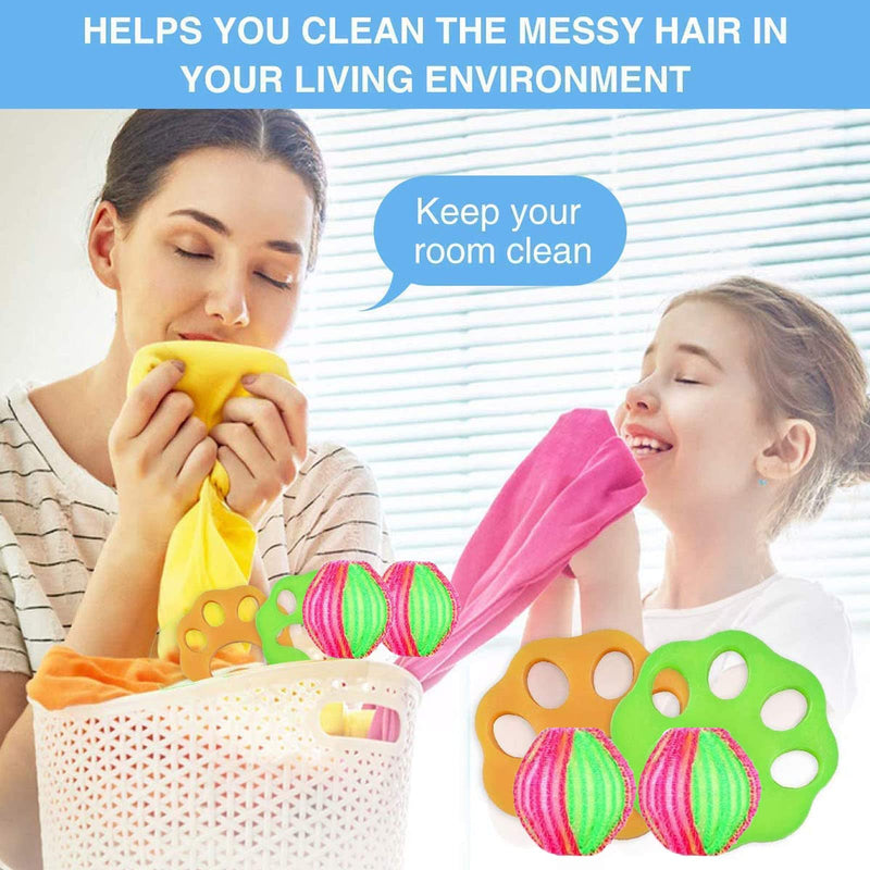HNYGS-EU Pet Hair Remover Washing Machine, Pack of 8 Laundry Hair Catcher Washing Machine Lint Remover Reusable Animal Fur Washer Catcher Hair Remover for Laundry Clothes - PawsPlanet Australia