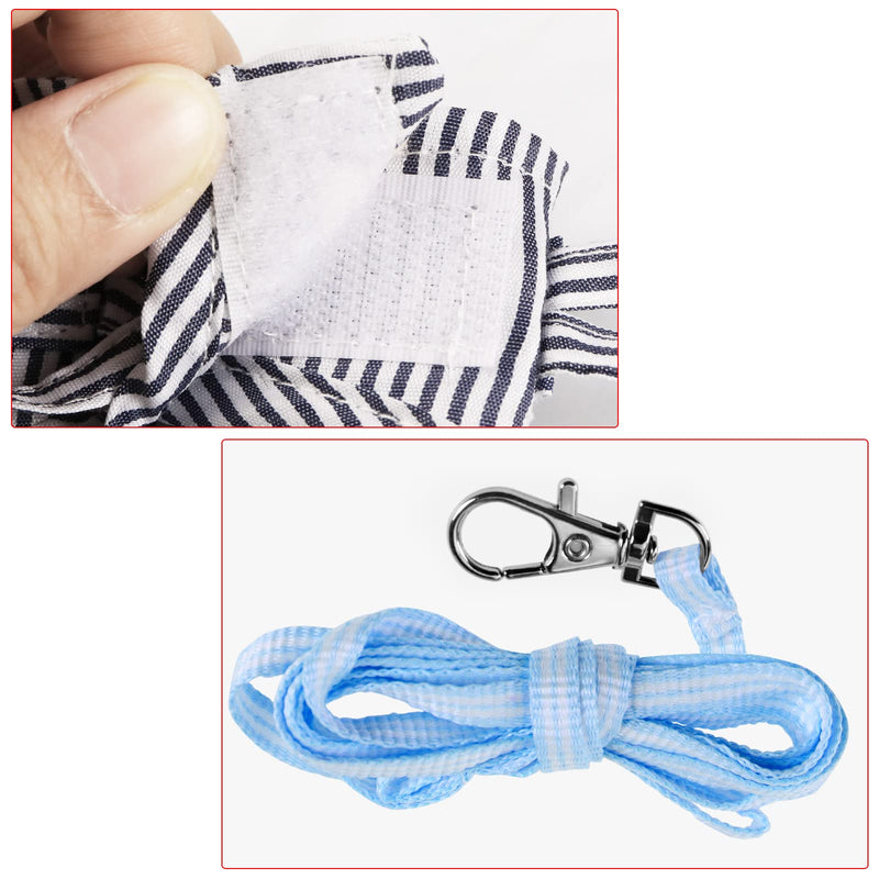 Outdoor harness with leash for small pets, adjustable striped vest, chest strap, safety harness, lead rope for guinea pigs, ferrets, Dutch pig etc. Blue size L - PawsPlanet Australia
