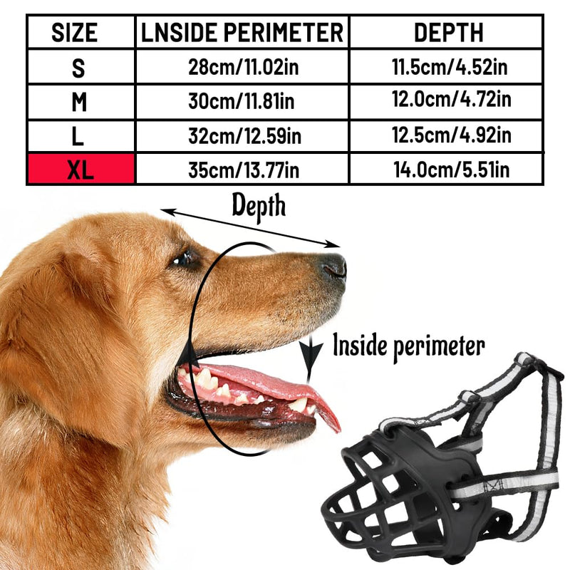 Muzzle for Large Dogs XL, FainFun Muzzle Biothane Dog, Muzzle for Dogs, Silicone, All-Eating, Anti-Bark (XL) - PawsPlanet Australia
