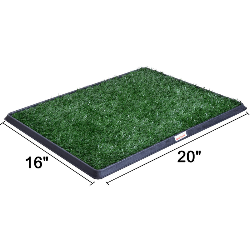 LOOBANI Indoor Outdoor Dog Potty Systems, Reusable and Portable Trainer Tray for Puppy Training, with 2 Packs Replacement Grass Mat. 16 x 20 - PawsPlanet Australia