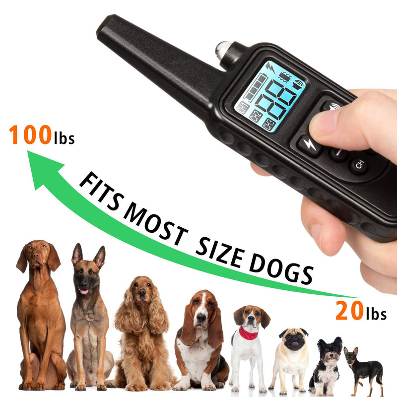 [Australia] - F-color Dog Training Collar, 865 Yards Training Collar with Remote for Small Medium Large Dogs, Reflective Strap with 4 Modes, Waterproof Training Collar for 2 Dogs 