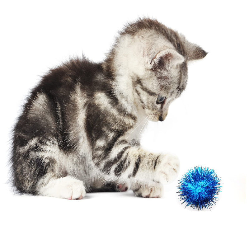 20 Pcs Assorted Color Flash Ball Cat's Favorite Toy Ball Tinsel Pom Poms Flash. - PawsPlanet Australia