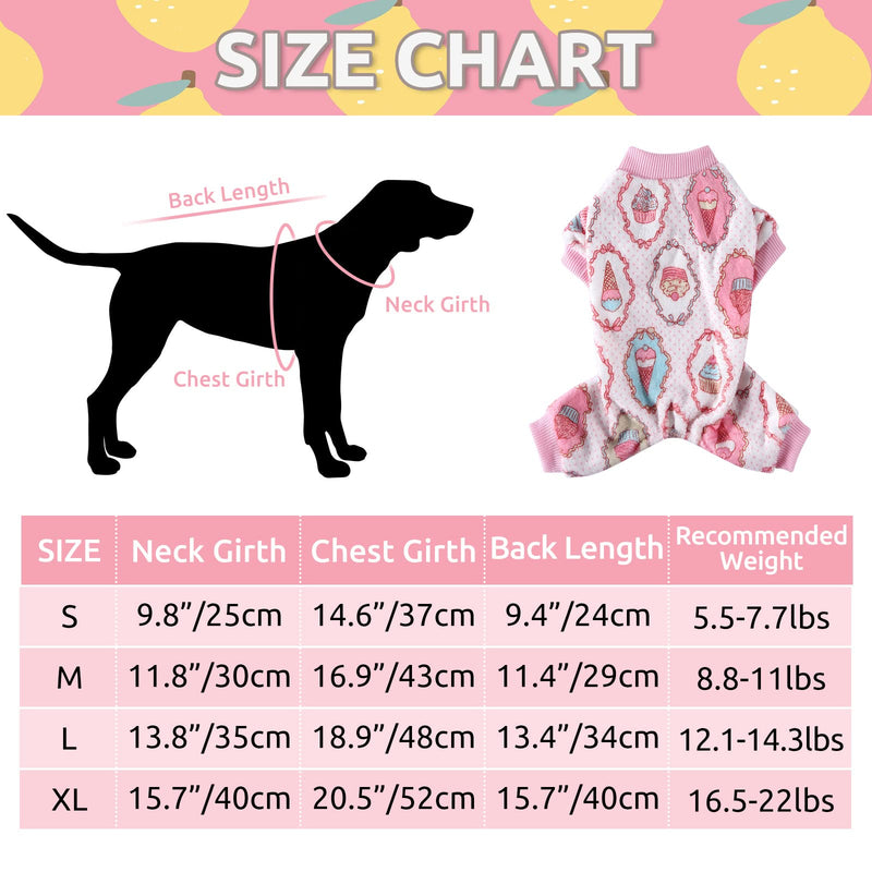 Mictovin Puppy Dog Pajamas Stretchy Soft Pet Jumpsuit Onesie for Dogs Hair Shedding Cover Doggie Bodysuit 4-Legged Pjs Apparel Outfits Clothes for Female/Male Small Pink - PawsPlanet Australia