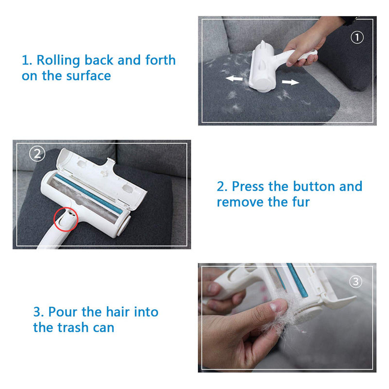 AlfaView Pet Hair Remover Brush, Double Sided Reusable Fur/Lint Remover Roller Brush with Self-Cleaning Case for Dogs,Cats,Clothes & Furniture Roller Hair Remover - PawsPlanet Australia