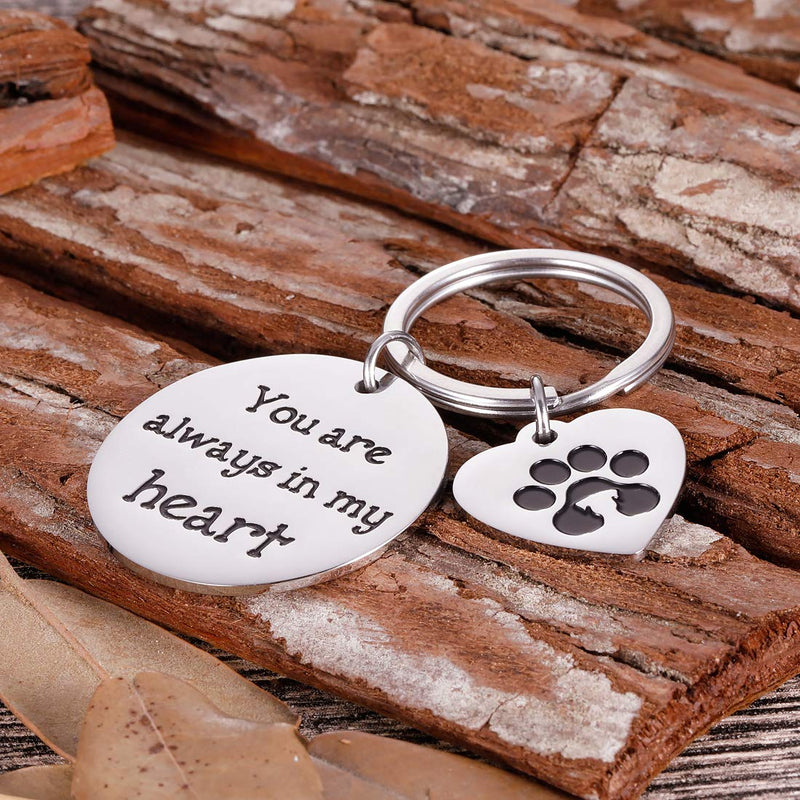 Pet Memorial Gifts Keychain For Pet Dogs Owner Dog Mom Dad Remembrance Memory Sympathy Gifts For Loss Of Dog Pet Loss Gifts Keepsake For Dog Lover You Are Always In My Heart Paw Print Keyring - PawsPlanet Australia