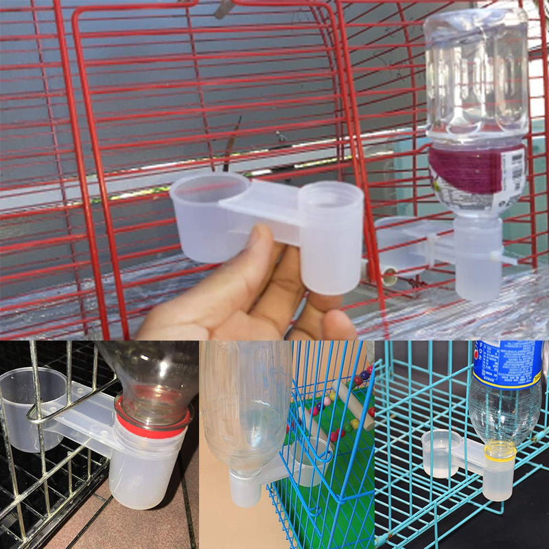 [Australia] - kathson 20 Pcs Bird Drinker Feeder Plastic Soda Pop Water Bottle Cup Ideal for Chicken Pigeons Birds Feeder Trough Animal Feeding Accessories 