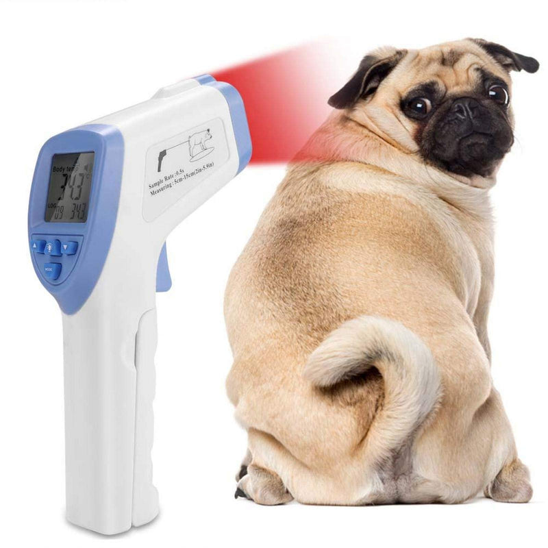 DAUERHAFT High Precision Veterinary Infrared Thermometer Blue Non-Contact Digital Thermometer for Pig Sheep Horse Dog - PawsPlanet Australia