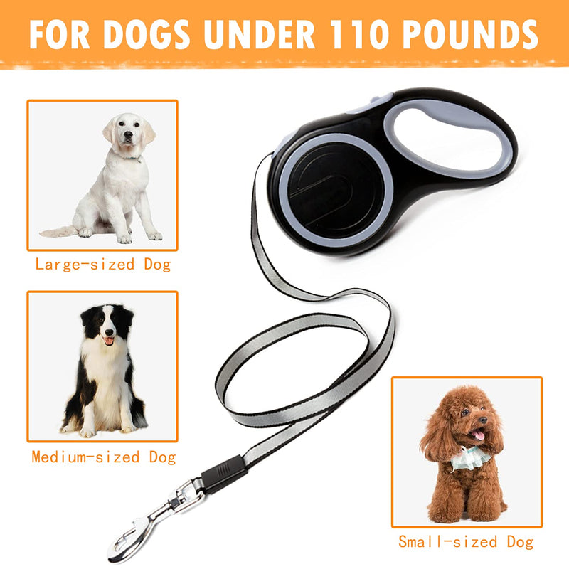 26Ft Retractable Dog Leash, Heavy Duty Great Leash for Dog up to 110 lbs, Anti-Slip Rubberized Handle, One-Handed Brake, Strong Nylon Tape, Tangle Free——MK-DEF . - PawsPlanet Australia