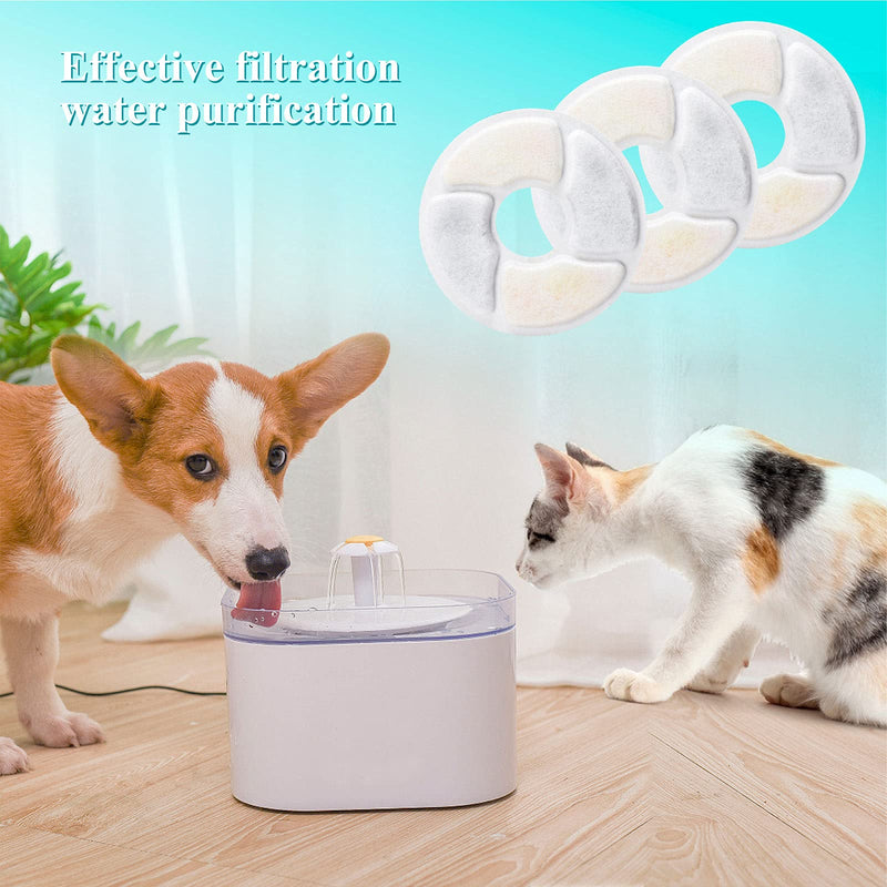 Cat Water Fountain Filters, Pet Fountain Filters, Dog Fountain Activated Carbon Filters Replacement for Keeping Water Fresh Compatible with Cats and Dogs for Automatic Pet Fountain（5Pcs） 5Pcs - PawsPlanet Australia