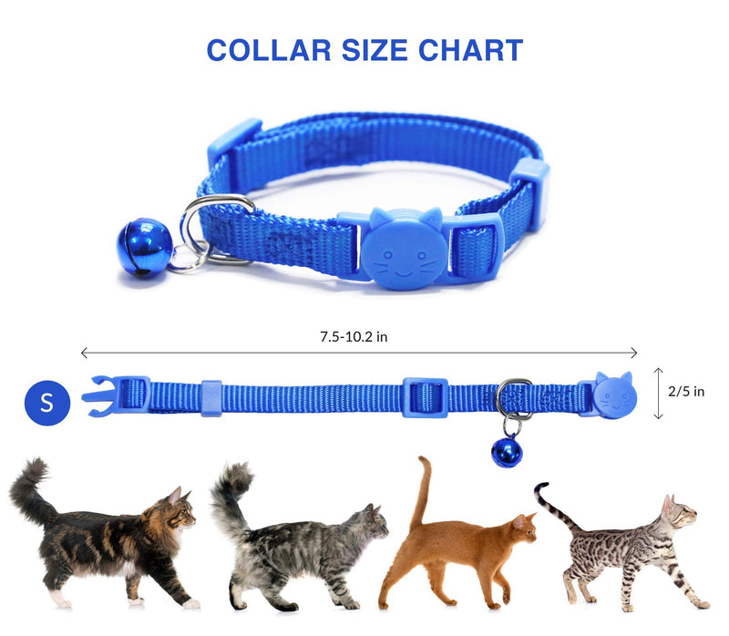 GAMUDA Cat Collars Breakaway - Super Soft Nylon Cat Collar – Pet Collars - Colorful Adjustable Safety Kitten Collars with Bell Set of 12 - Collar para Gato - PawsPlanet Australia