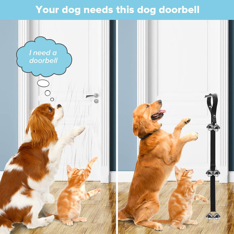 [Australia] - Feeko 2 Pack Dog Doorbells, Upgraded Premium Quality Adjustable Dog Door Bells for Potty Training, 6 Extra Large Loud Doorbells with Dog Training Clicker for Door Knob 