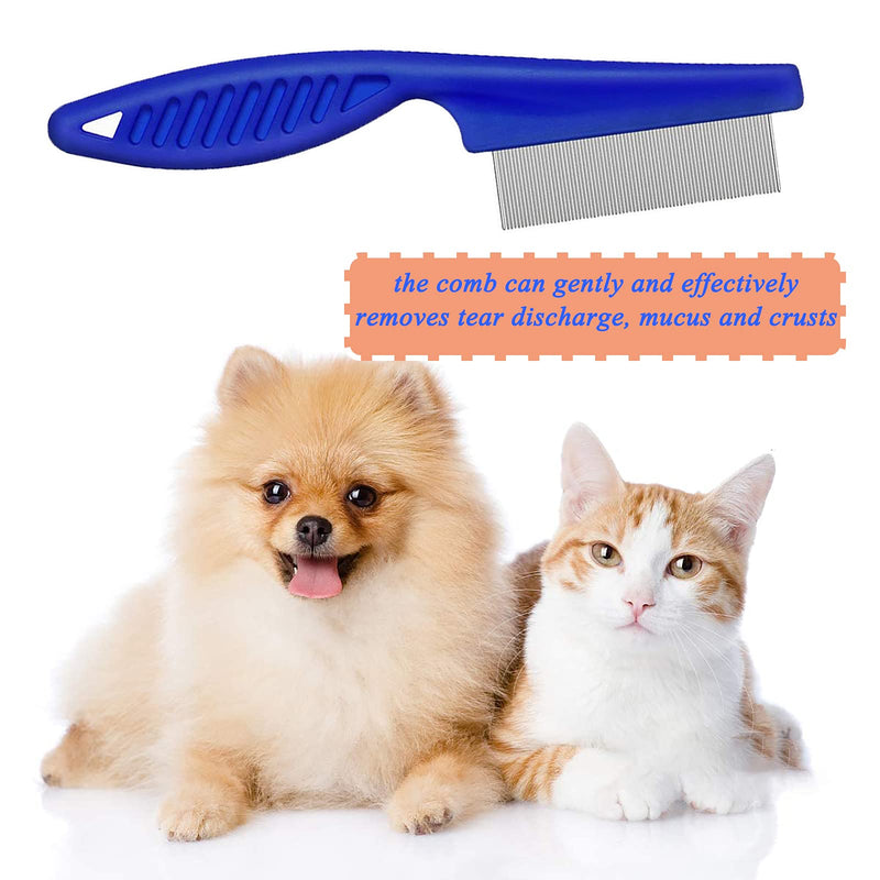 Flea Comb for Cat Dog, Stainless Steel Fine Tooth Flea Lice Tear Stain Remover Comb, Long Handle Pet Grooming Tool, 18cm - PawsPlanet Australia