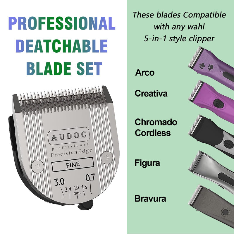 Animal 5-in-1 Adjustable Fine Blade, Cutting Length 0.7-3mm, Compatible with Wahl/Moser Arco, Bravura, Chromado, Creativa, Figura and Motion, 1 Piece - PawsPlanet Australia
