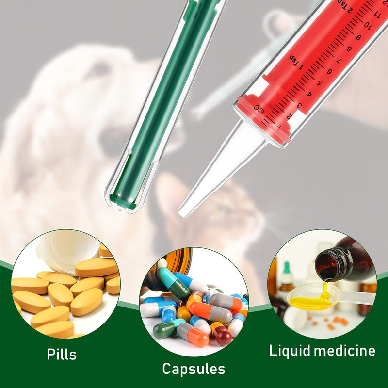 2 Pieces Pet Syringe Pet Pill Shooter, Medicine Liquid Feeding Dispenser Safe Cat Dog Popper Soft Tip Pet Tablet Pill Feeder for Cat Dog Puppy Kitten - PawsPlanet Australia