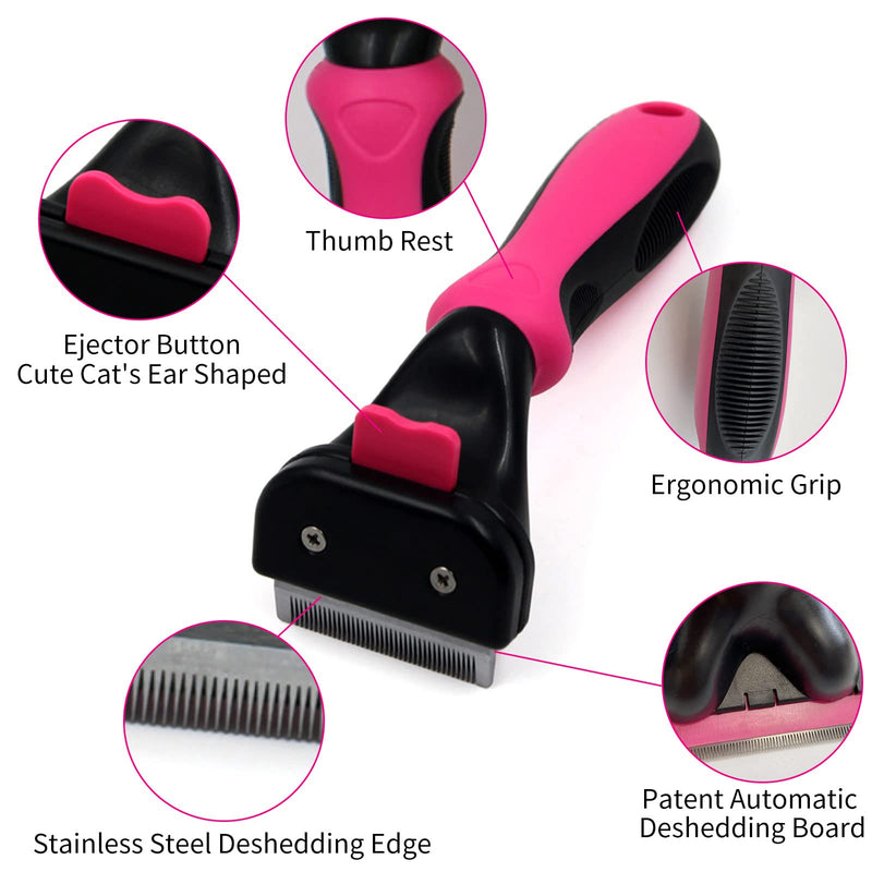 Pets Dog & Cat Brush for Shedding, Best Long & Short Hair Pet Grooming Tool, Effectively Reduces Shedding Hair by More Than 90%, The Undercoat Deshedding Tool for Cats, Small Medium and Large Dogs S（under 22 lbs） - PawsPlanet Australia