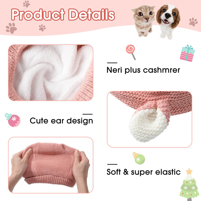 Dog Ear Muffs 3 Pieces Dog Ear Covers for Noise Dog Ear Cover Dog Hood Dog Noise Protection for Calming Pets Dogs Anxiety Relief (Pink, Red, Beige) Pink, Red, Beige - PawsPlanet Australia