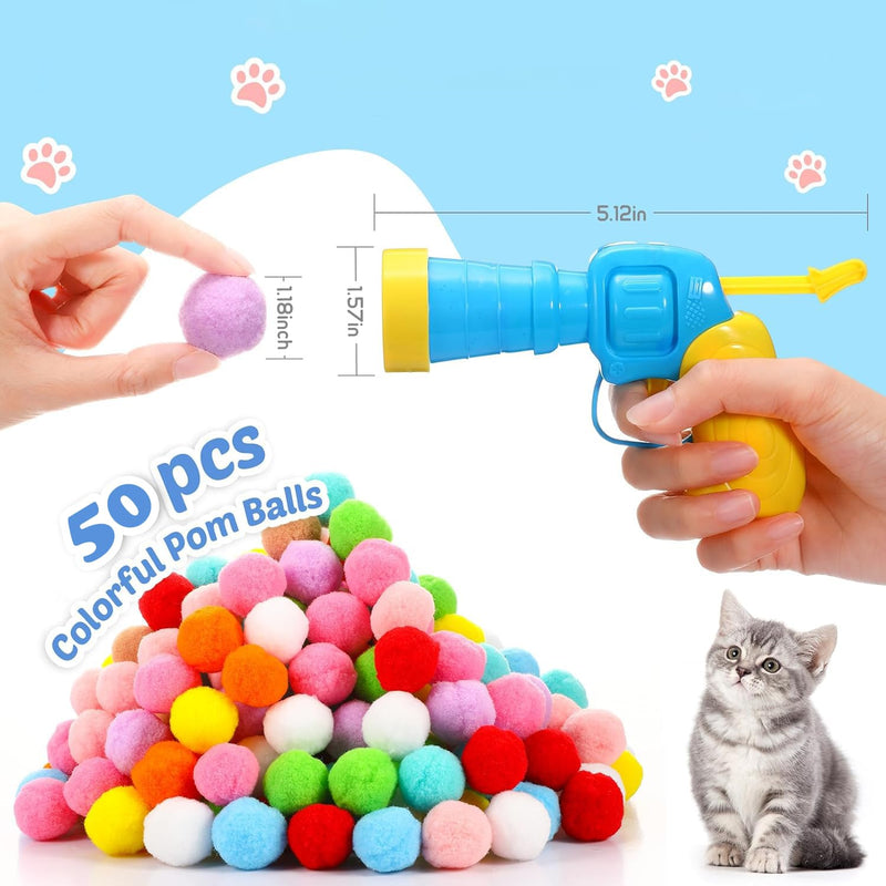 wosynm Cat Toy 50 Balls, Interactive Cat Toy, Cat Toy Ball Cat Toy Interactive Toy for Cats and Kittens, Silent Cat Toy for Indoor Cats - PawsPlanet Australia