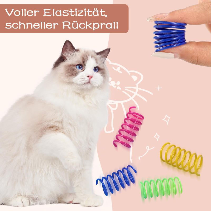 Pack of 32 spiral cat toy spiral, 4 colors cat spiral toy, funny cat spiral toy, interactive cat spiral cat games, cat spiral spring relieves boredom at home - PawsPlanet Australia