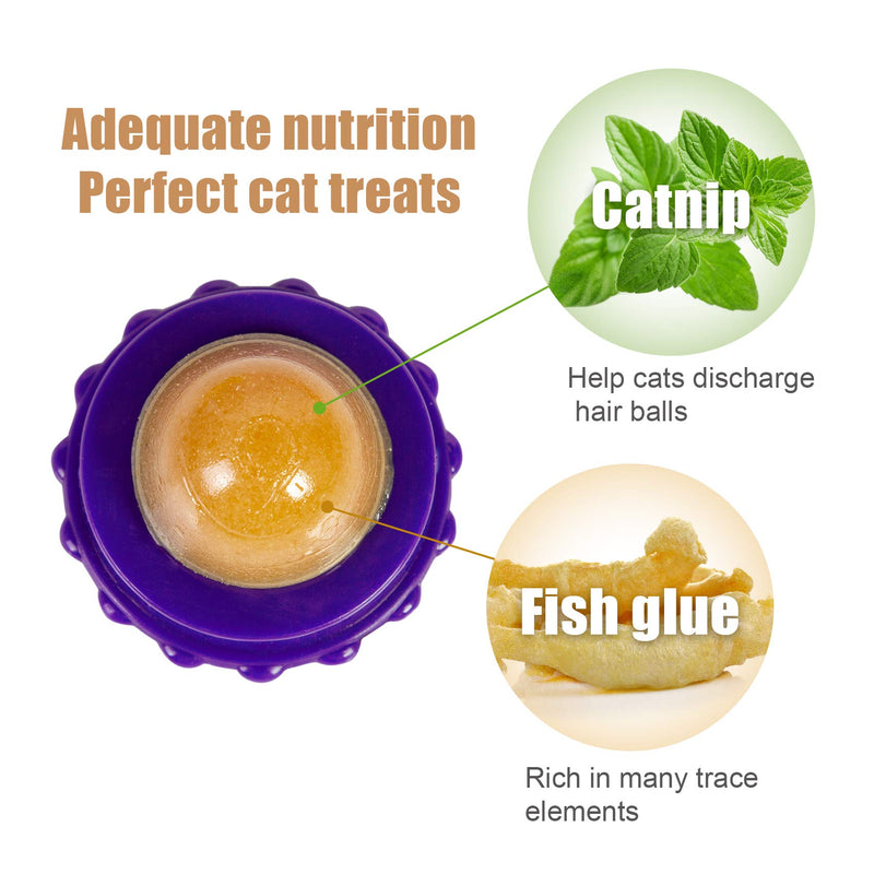 3 Pcs Cat Snacks Candy Kitten Lickable Cat Treats Ball, Natural Catnip Candy Ball with Balanced Nutrition, Pastable Cat Snacks Improve Cat Immunity - PawsPlanet Australia