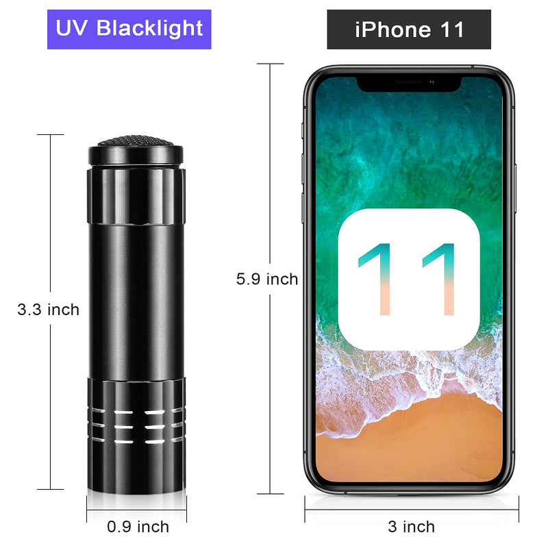 12 Pieces Blacklight Flashlights UV Led Mini Handheld Black Light Flashlight Small Portable UV Light Detector UV Flashlight 395nm 9 Led Light Torch for Pet Urine and Dry Stain, Not Included Battery - PawsPlanet Australia