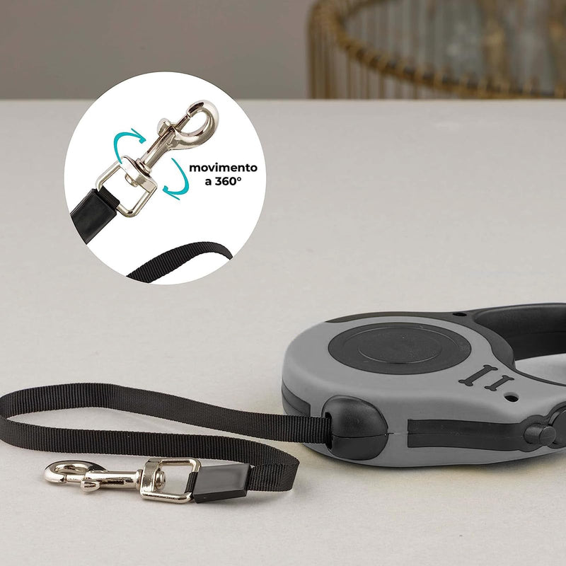 Pet retractable traction rope, telescopic dog leash, retractable dog traction rope, telescopic pet traction rope, retractable dog leash with non-slip handle, retractable dog leash automatic, adjustable grey - PawsPlanet Australia